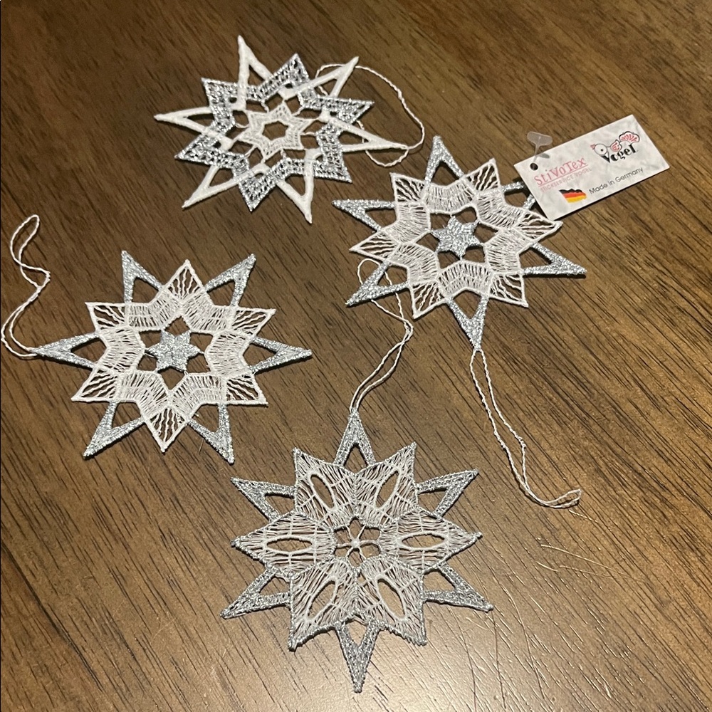 Ornaments imported from Germany set of 4 stars NWT
